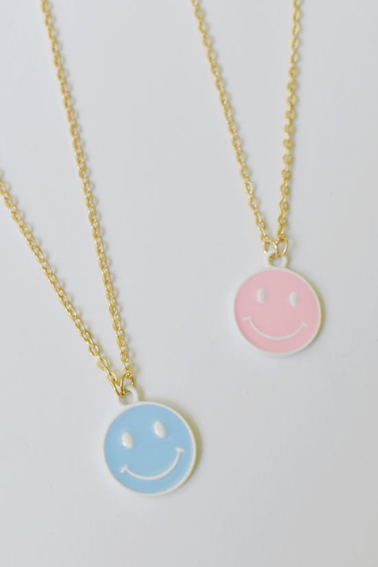 White Outline Smiley Necklace