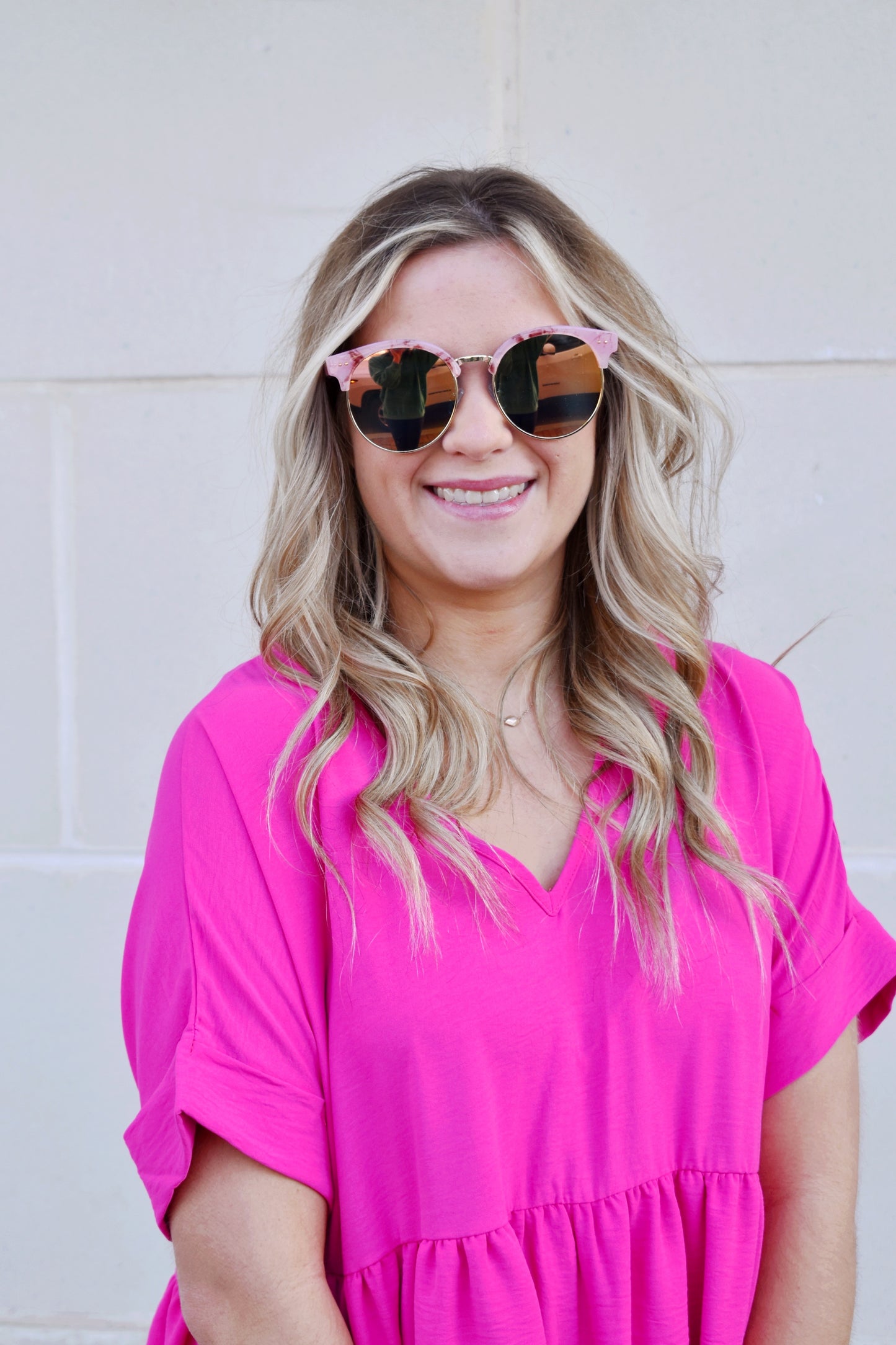 Pink Marble Frame Sunglasses
