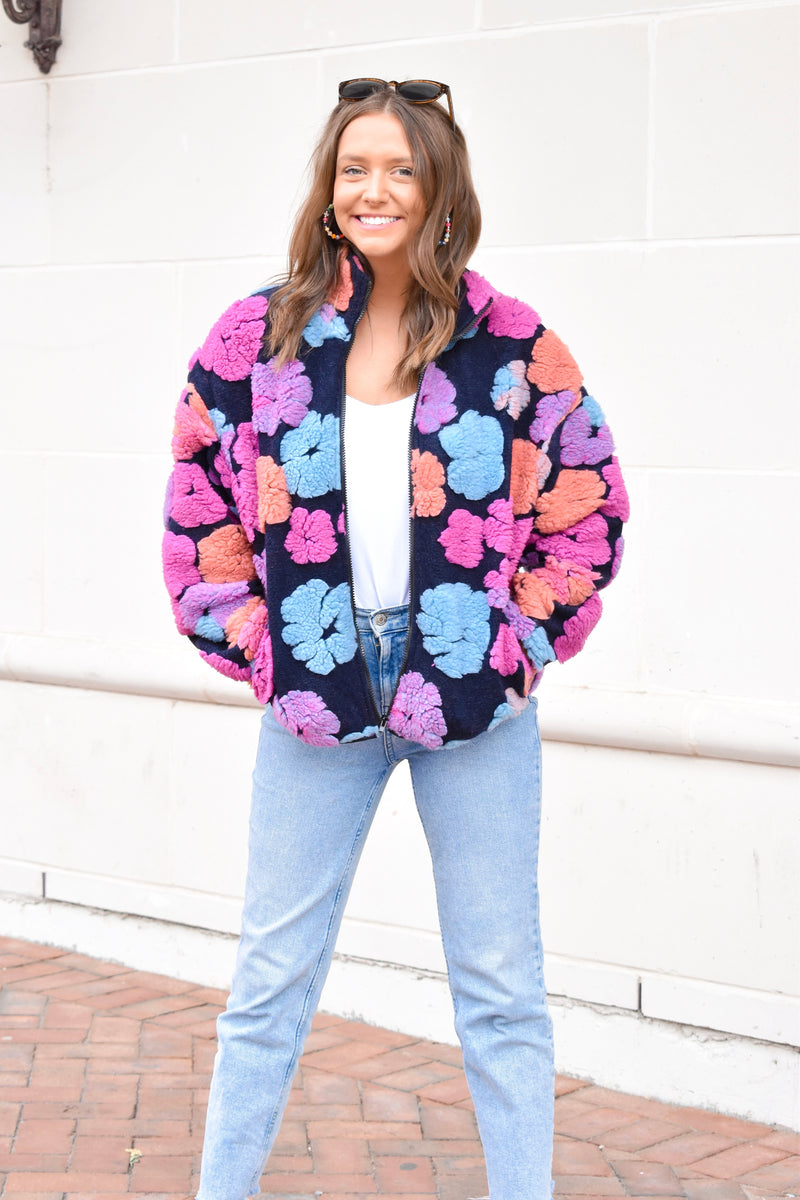 パセリパ　gypsohila　flower Knit Jacket Harper High Pile Floral Jacket - Burlwood | O'Neill