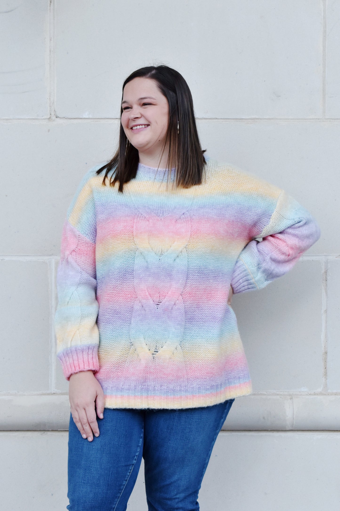 Plus Pastel Rainbow Sweater