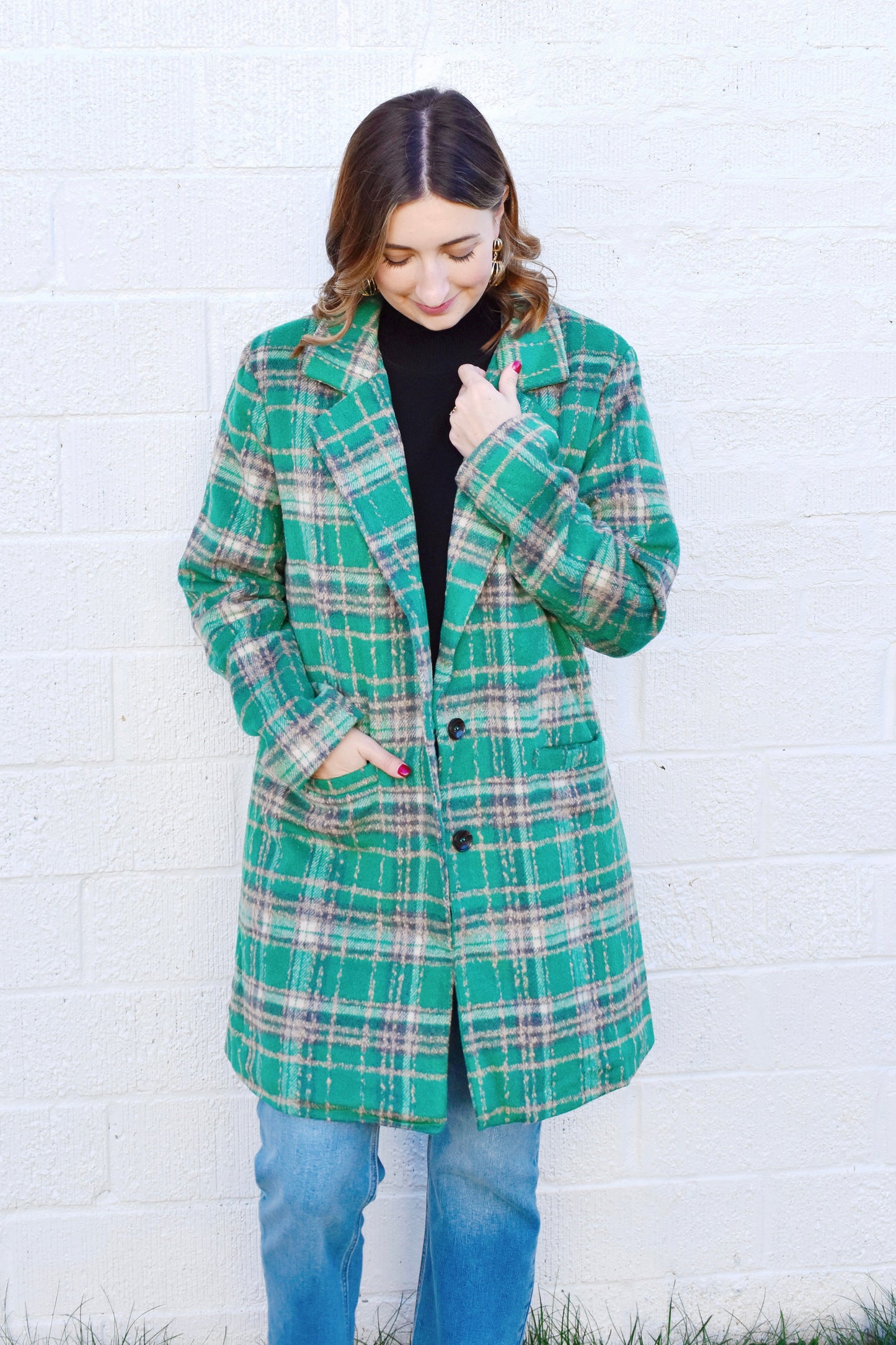 Green Plaid Coat