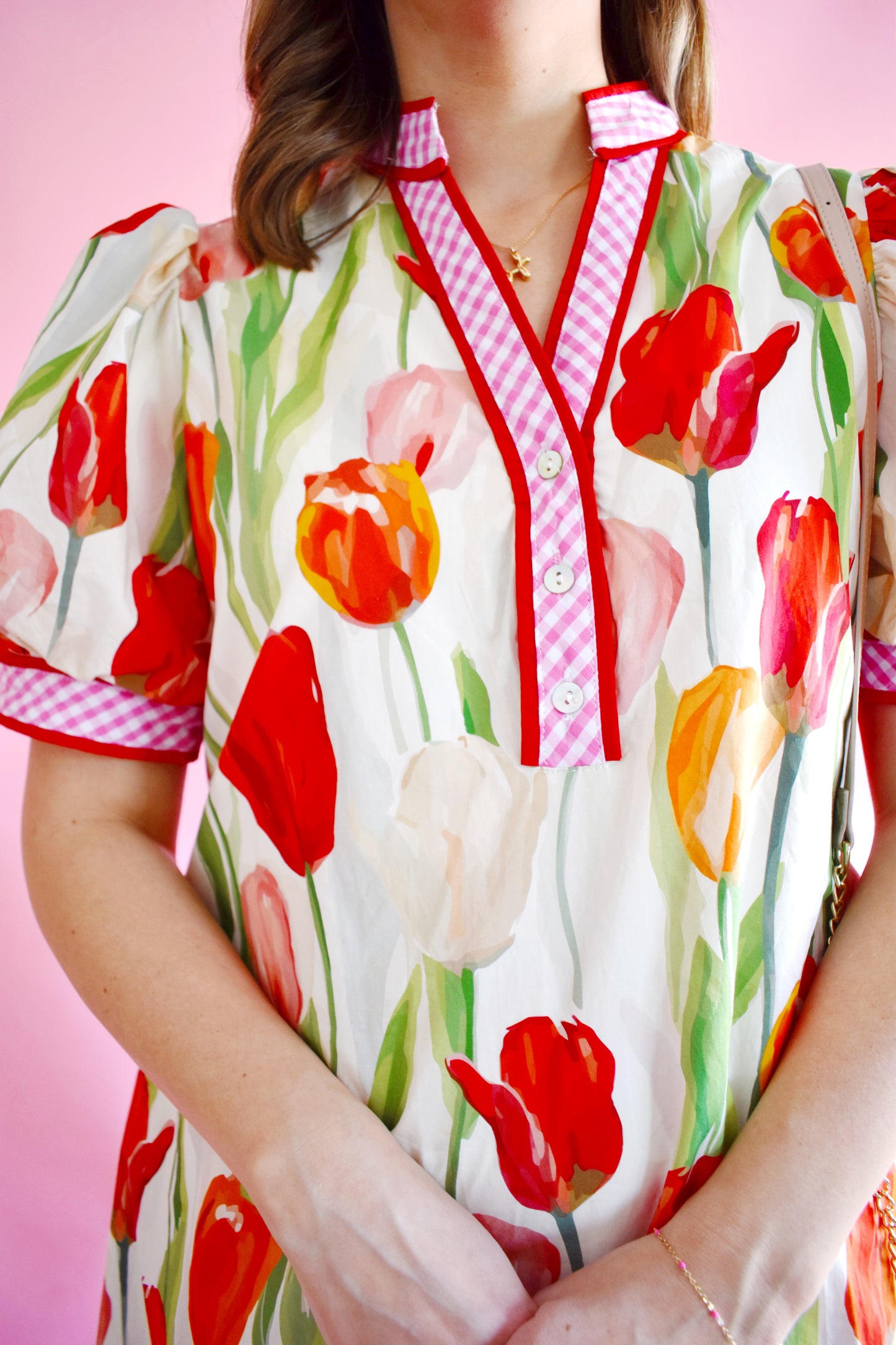 Tulip Gingham Contrast Mini Dress