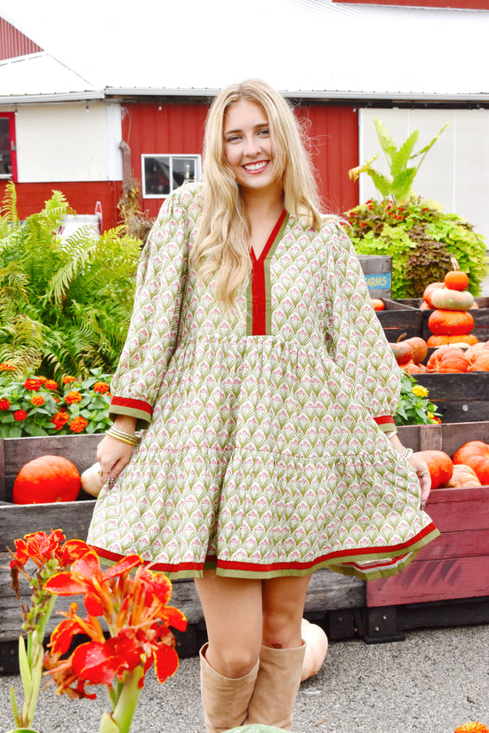 Finally Fall Contrast Trim Mini Dress