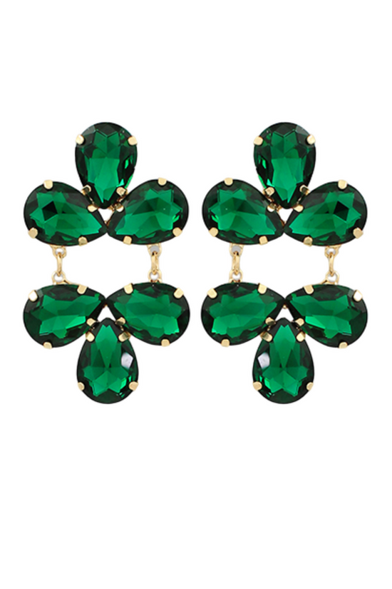 Load image into Gallery viewer, Emerald Sparkle Earrings
