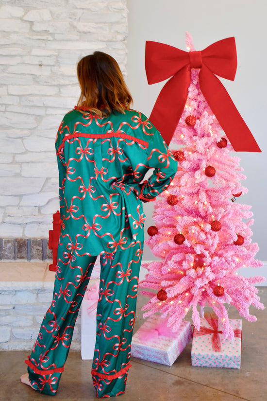 Green & Red Bow Pajama Set