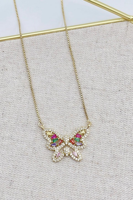 Treasure Jewels Rainbow Butterfly Necklace