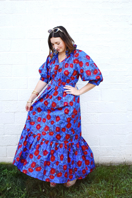 Midnight Floral Midi Dress