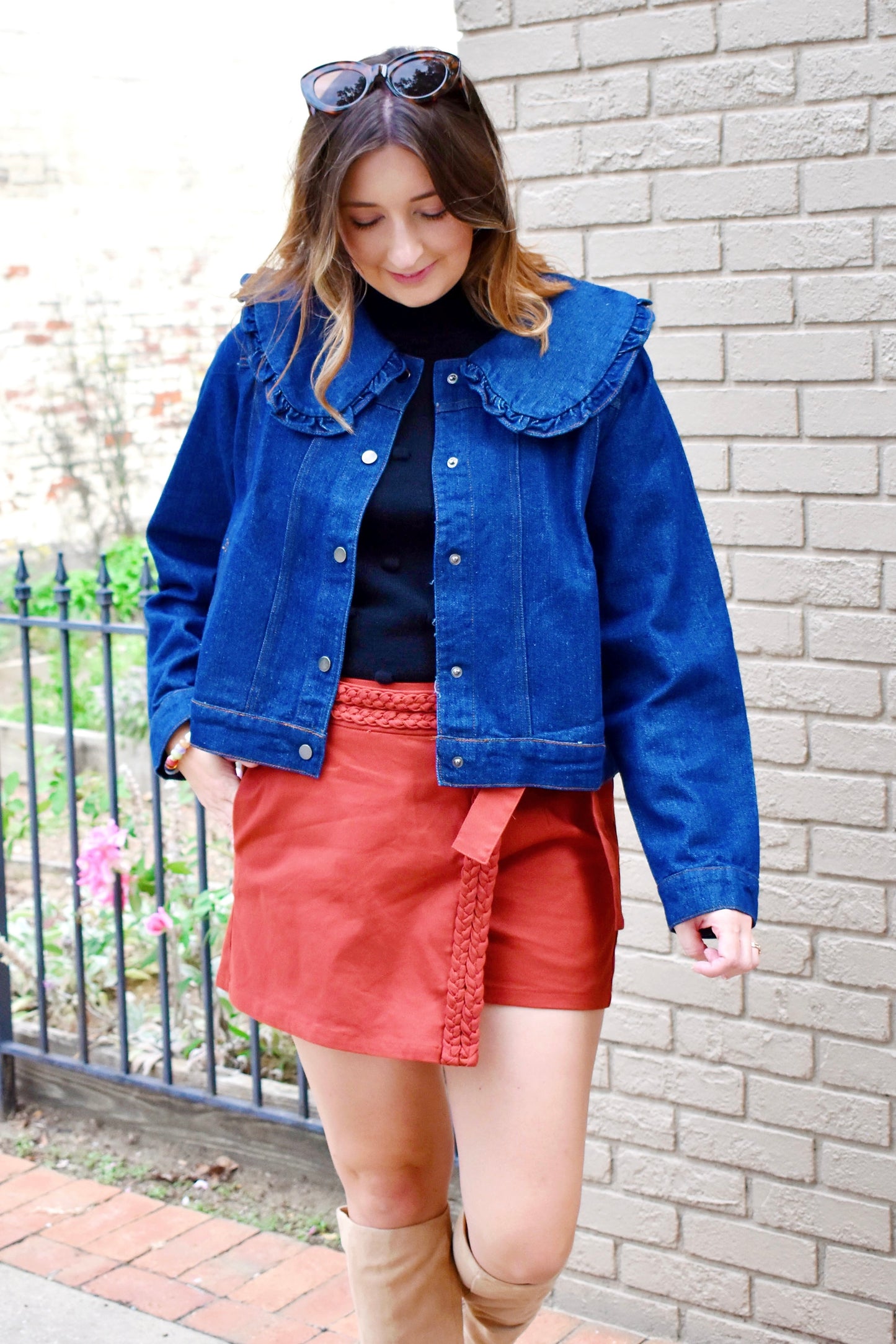 Denim Peter Pan Collar Jacket