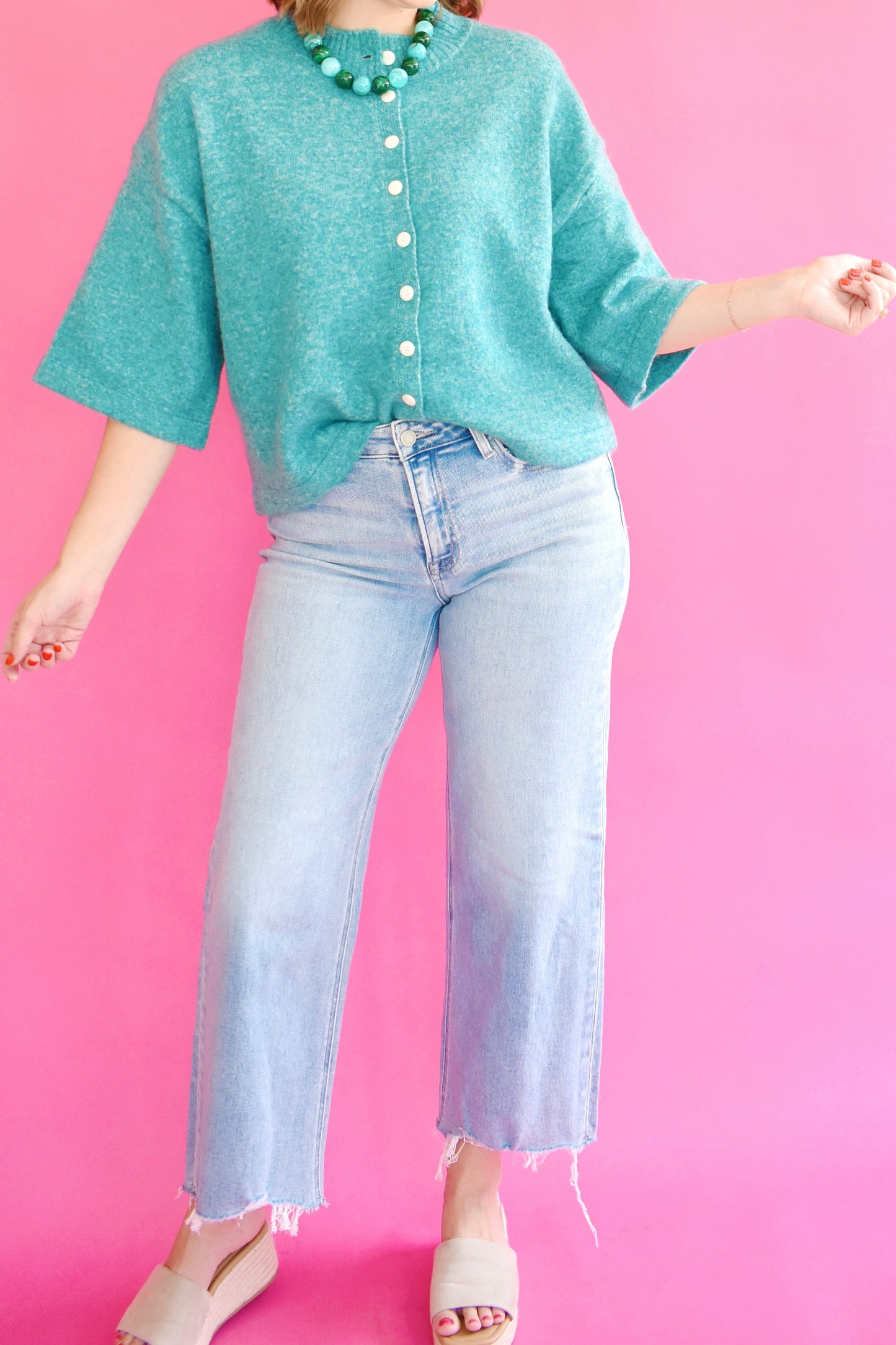 Olivia High Rise Wide Leg Crop Jean