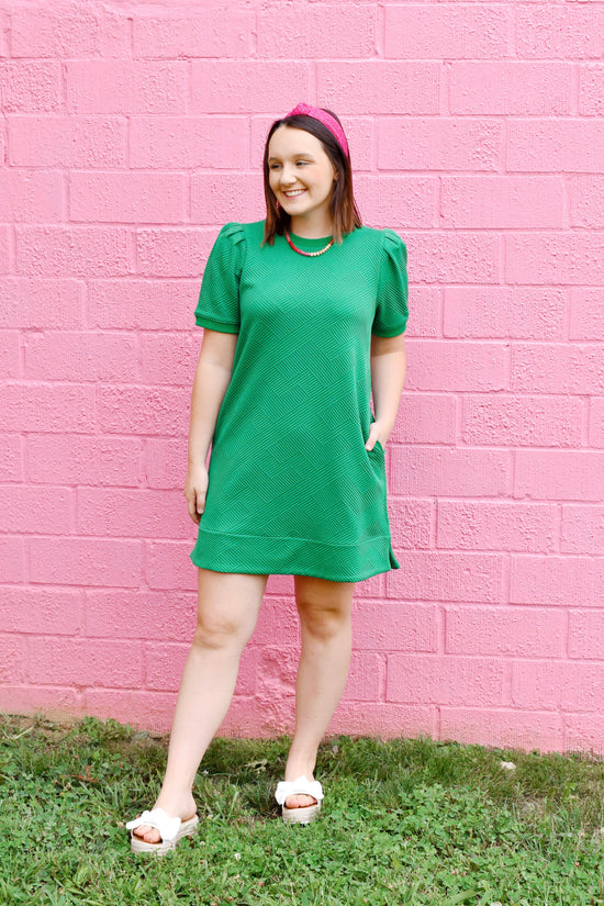 Kelly Green Textured Dress