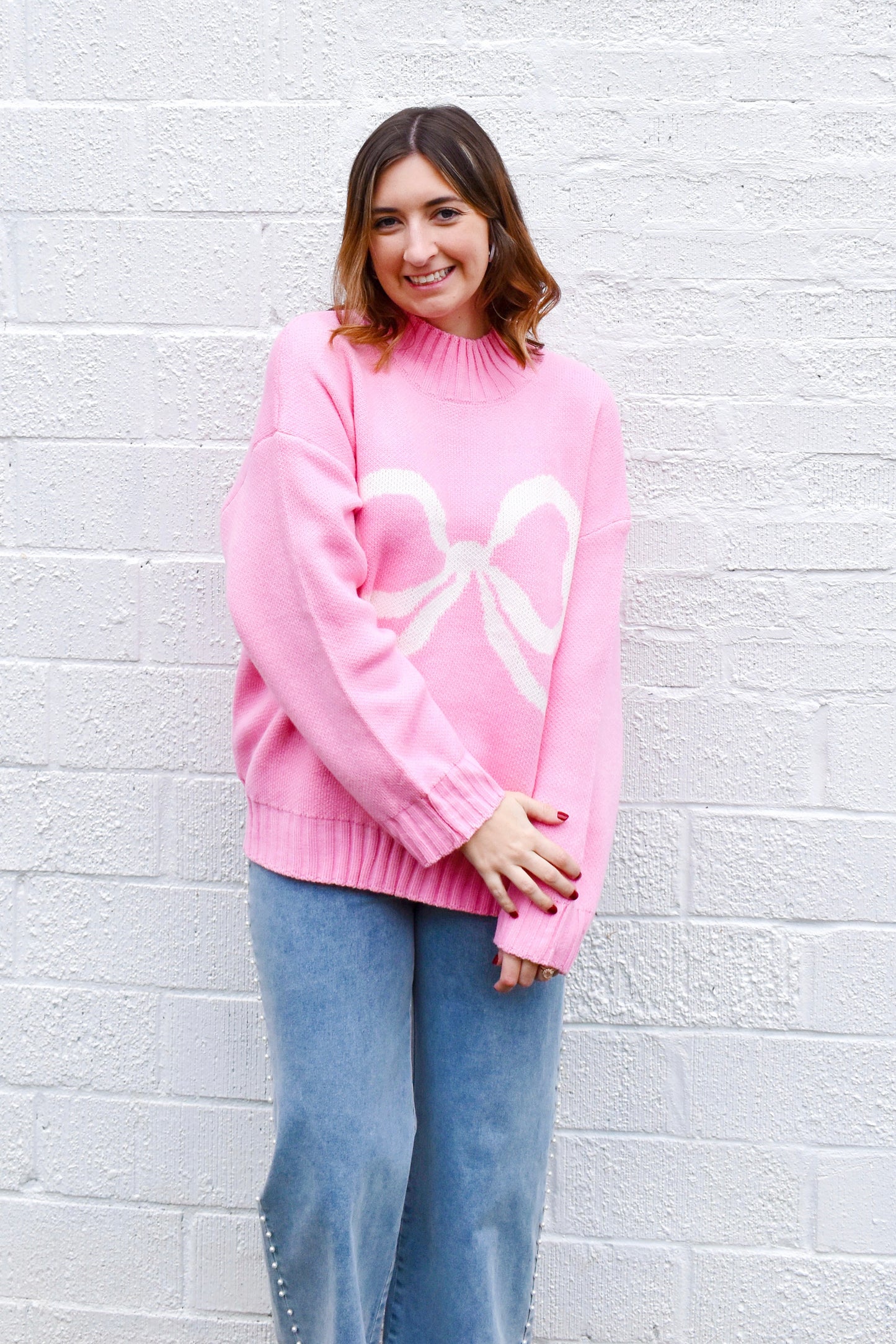 Baby Pink Bow Sweater