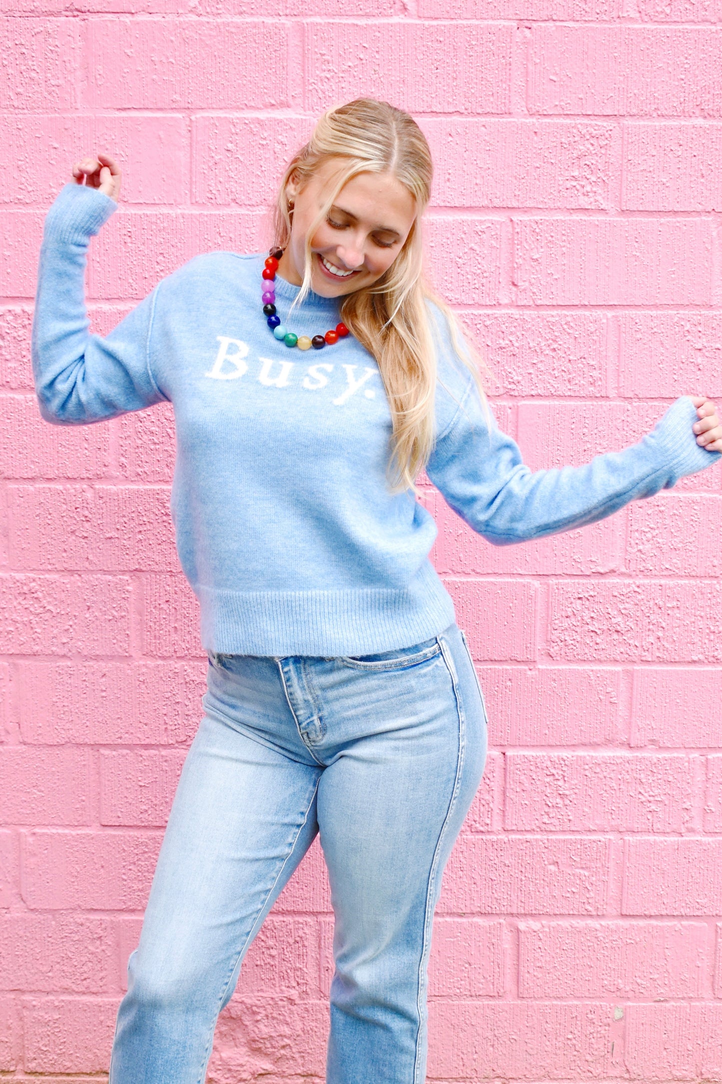Busy Light Blue Sweater