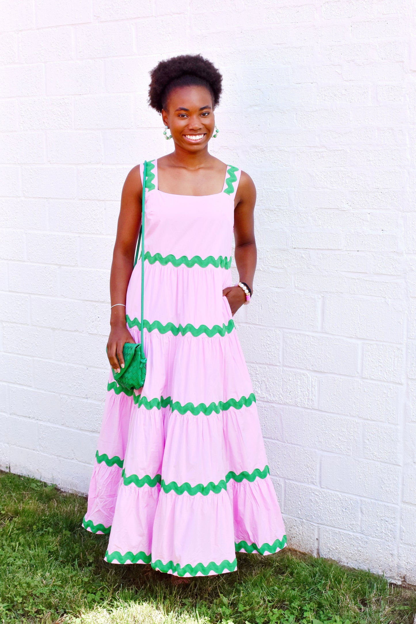Pink & Green Ric Rac Maxi Dress Confetti Boutique Pink & Green Ric Rac Maxi Dress Confetti Boutique