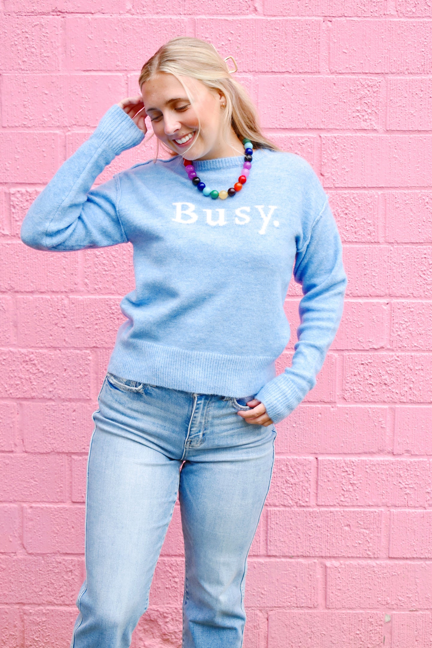 Busy Light Blue Sweater