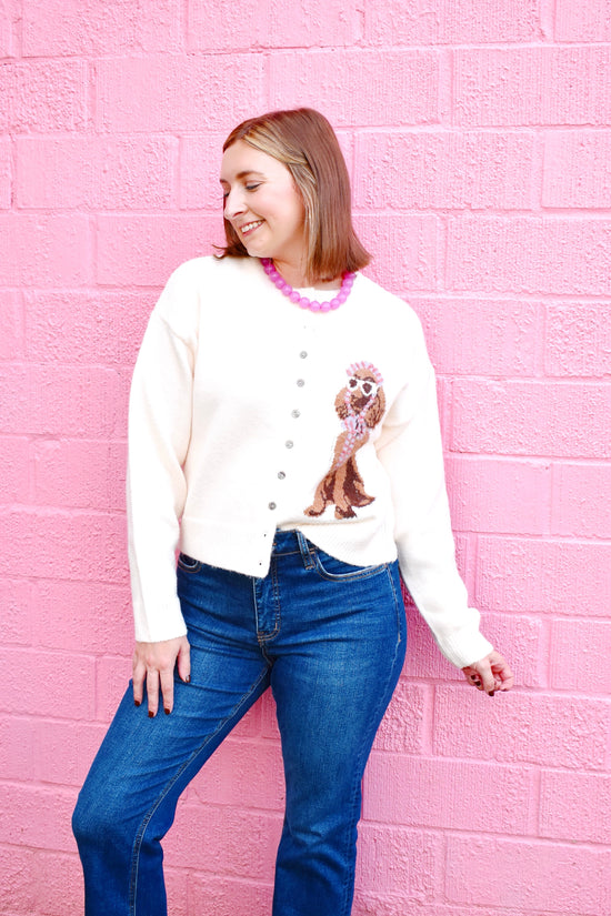 Chic Poodle Ivory Cardigan – Confetti Boutique