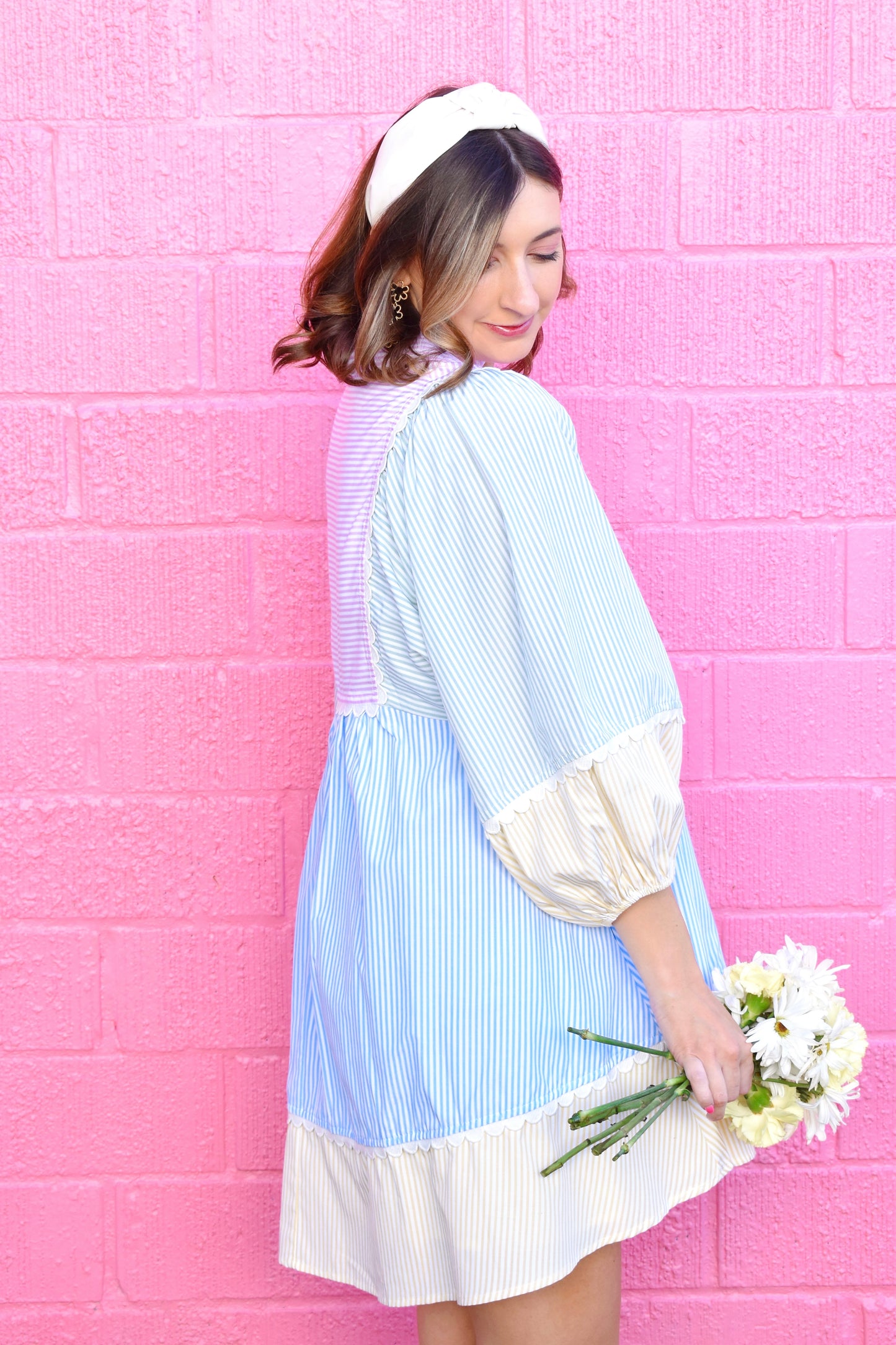 Pastel Stripe Color Block Dress