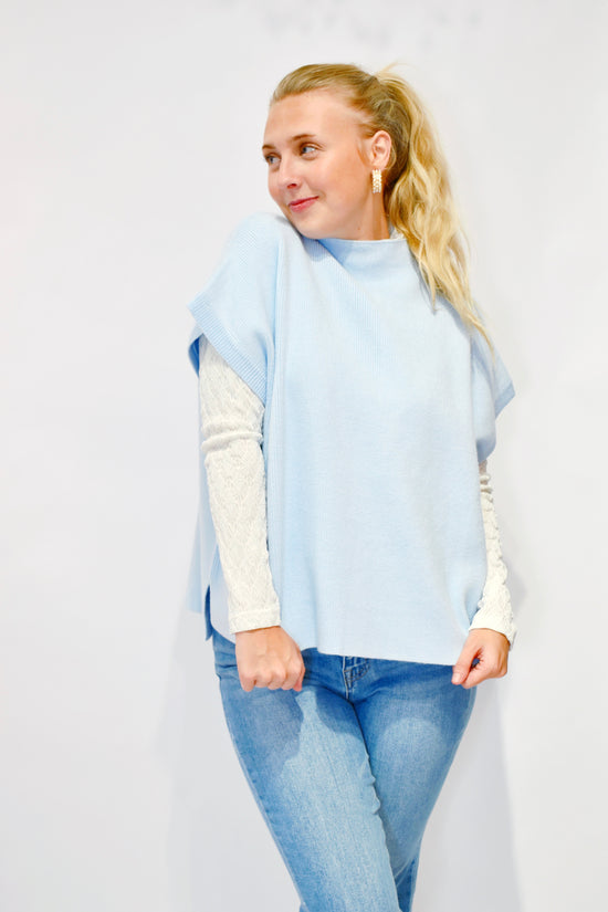Sky Blue Doorbuster Short Sleeve Sweater