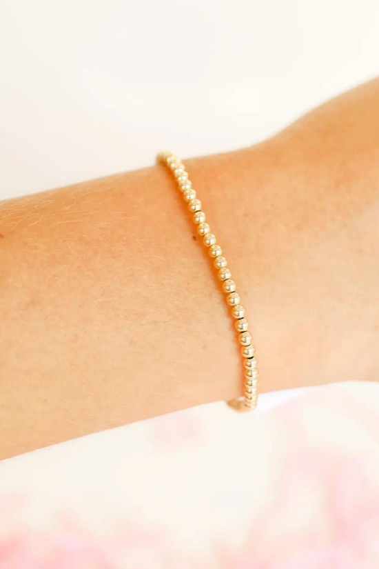 3mm Gold Beaded Bracelet