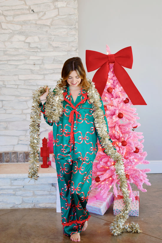 Green & Red Bow Pajama Set