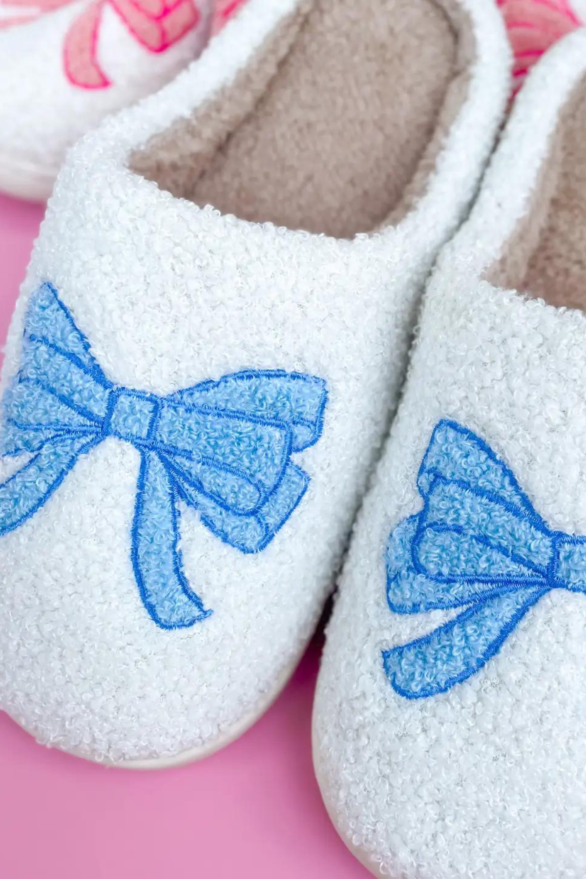 Blue Bow Slippers