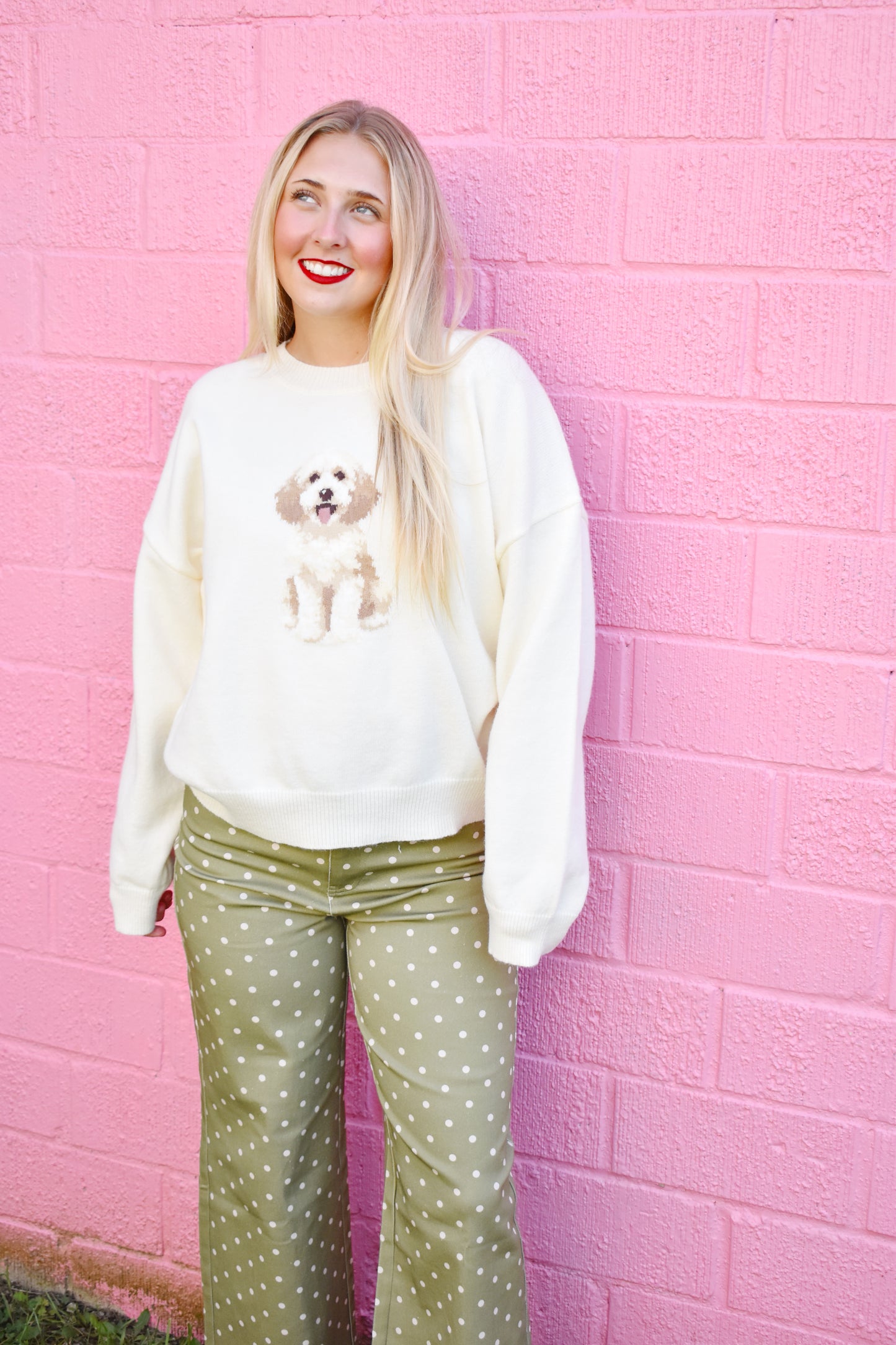 Doodle Dog Ivory Sweater