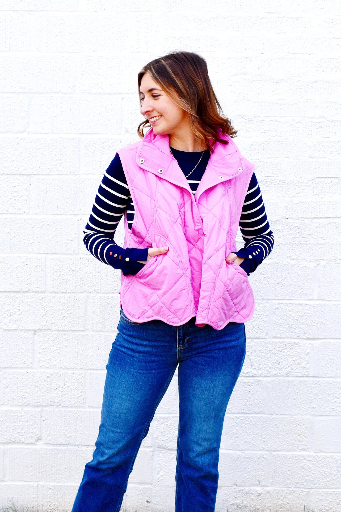 Bubblegum Scallop Vest