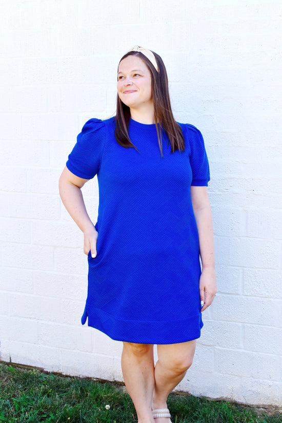 Royal Blue Textured Dress