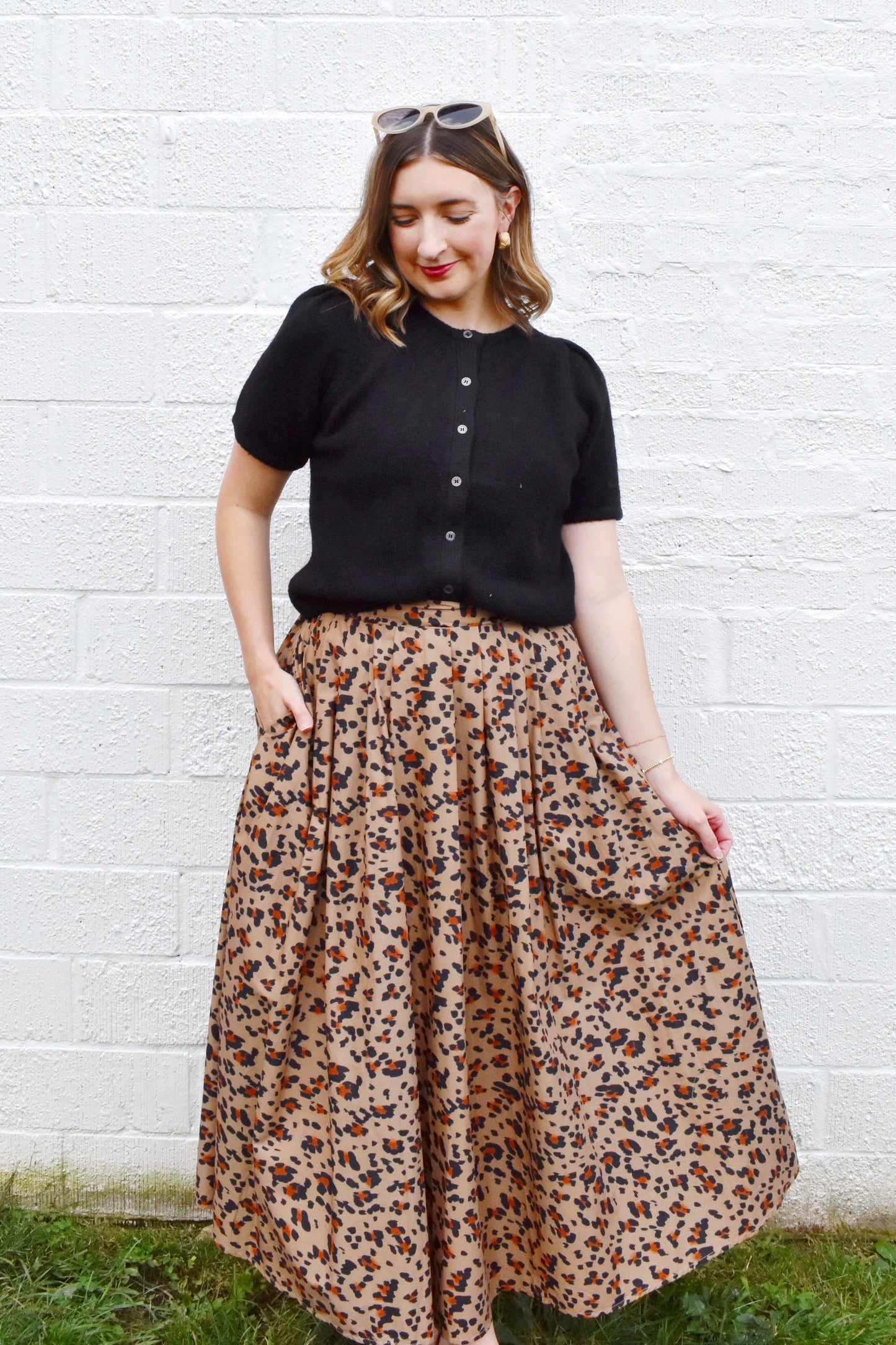 Black Button Down Short Sleeve Cardigan