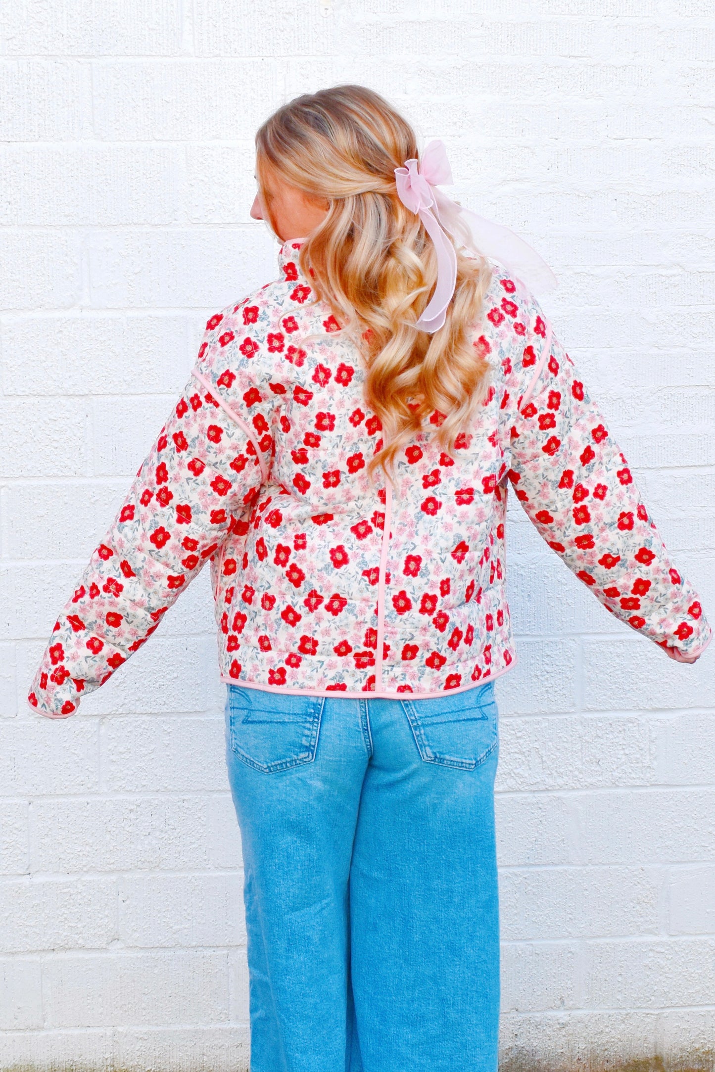 Pretty Pink Floral Quilted Jacket
