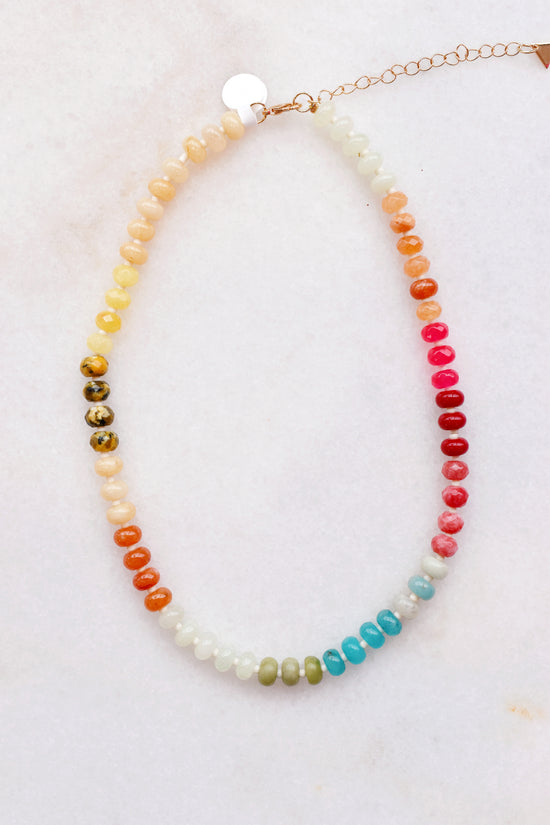Confetti Beaded Necklaces - Yellow Natural