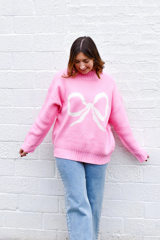 Baby Pink Bow Sweater