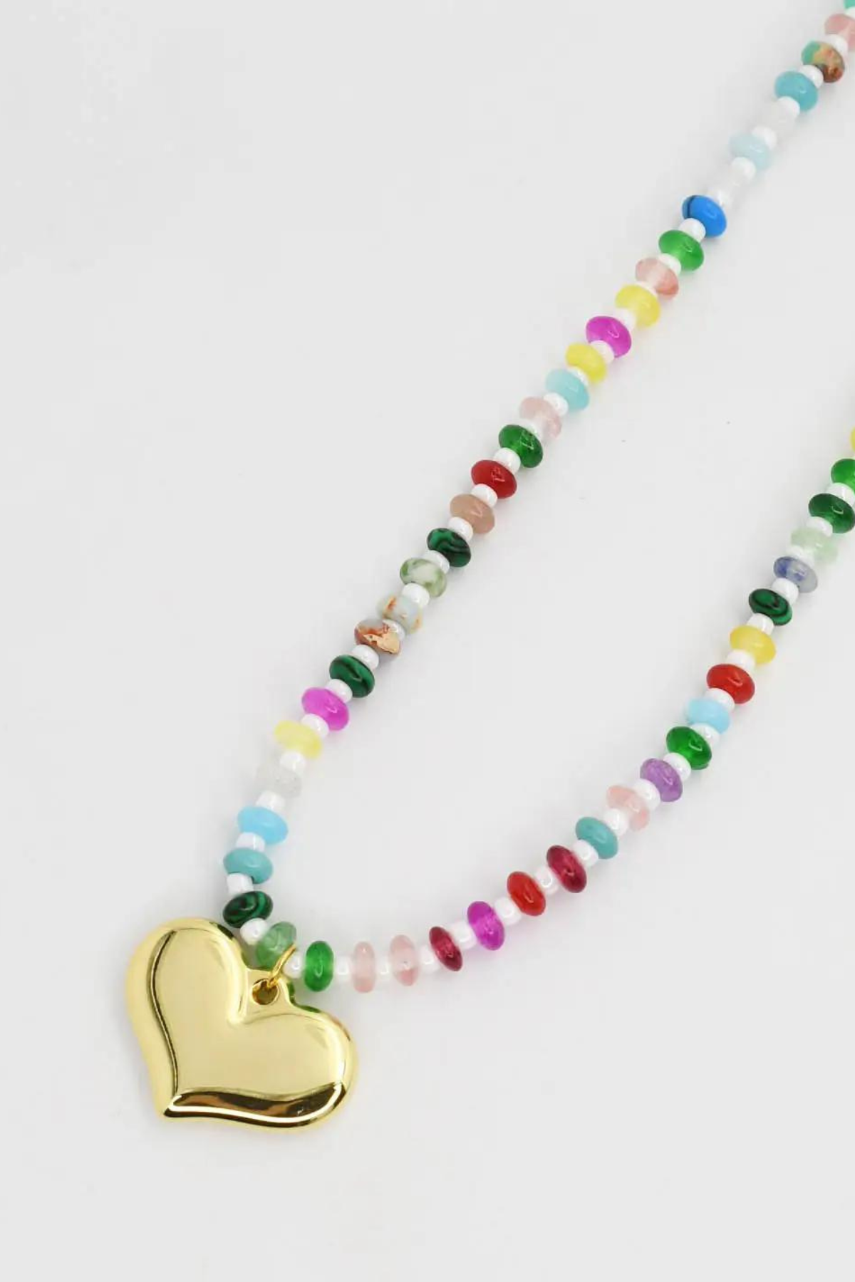 Treasure Jewels Colorful Gemstone With Heart Necklace