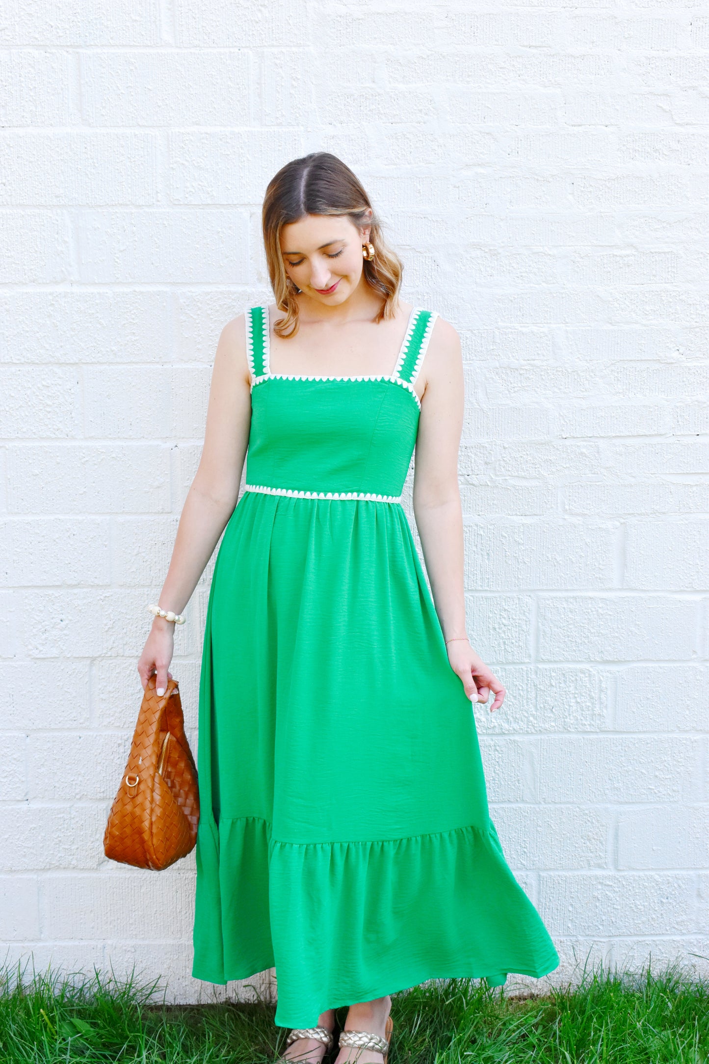 Kelly Green Trim Detail Maxi Dress Confetti Boutique Kelly Green Trim Detail Maxi Dress Confetti Boutique