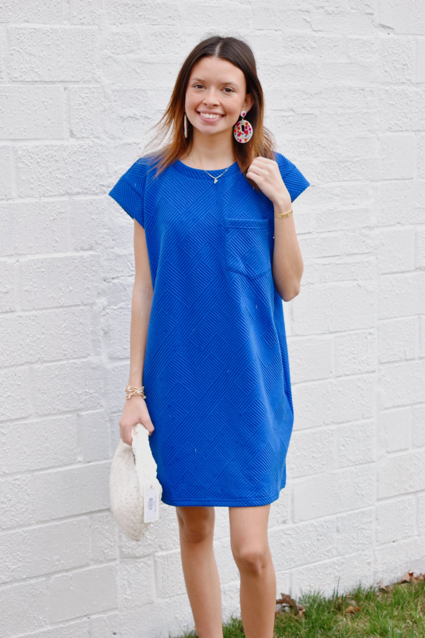 Jetset Royal Blue Textured Dress
