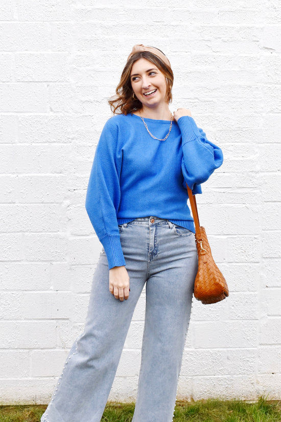 Cobalt Dolman Sleeve Sweater