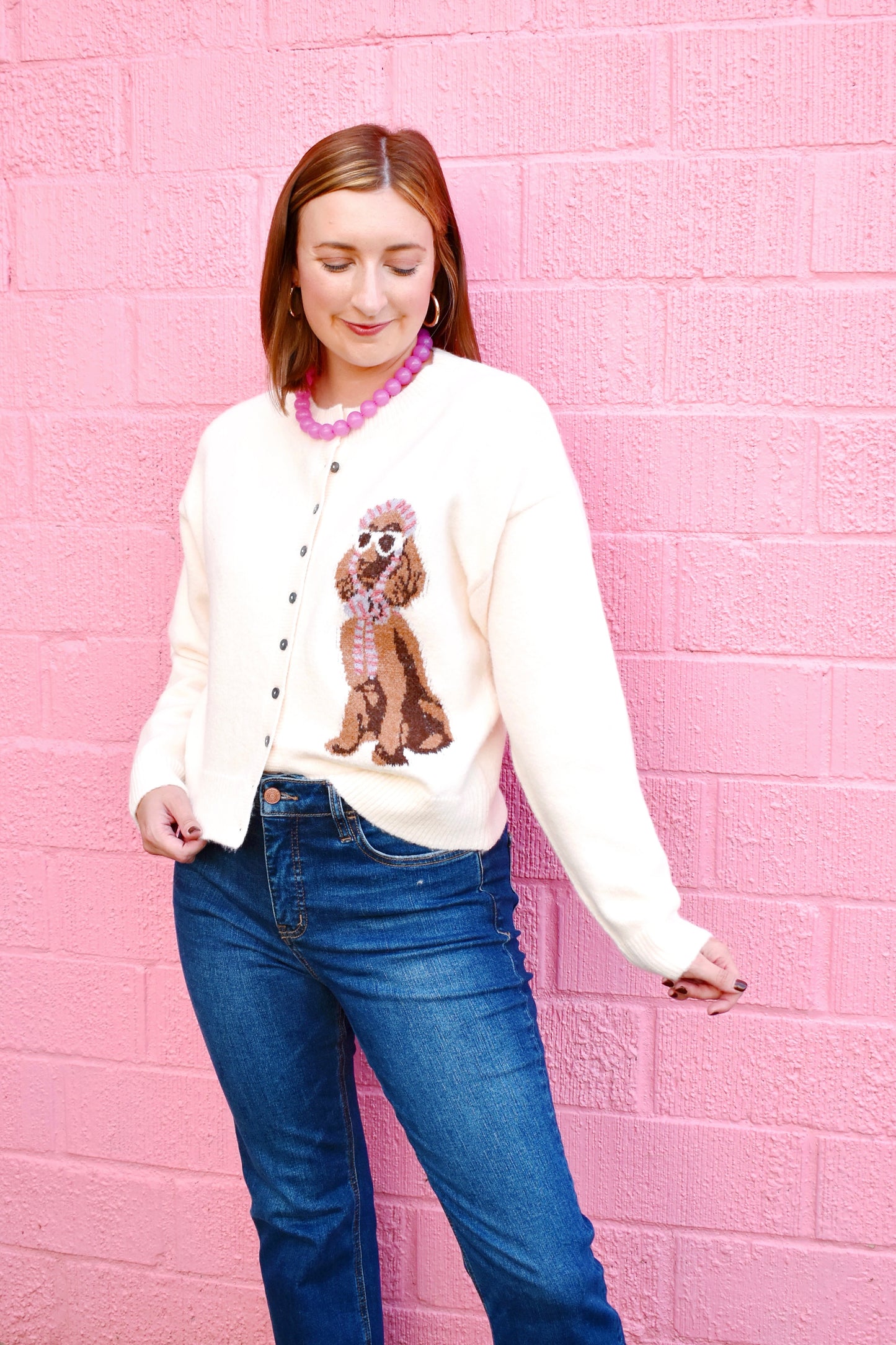 Chic Poodle Ivory Cardigan