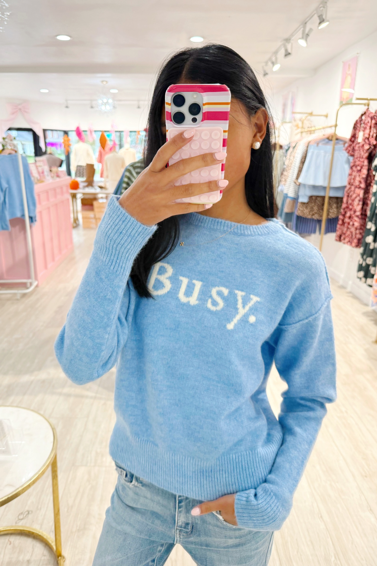 Busy Light Blue Sweater