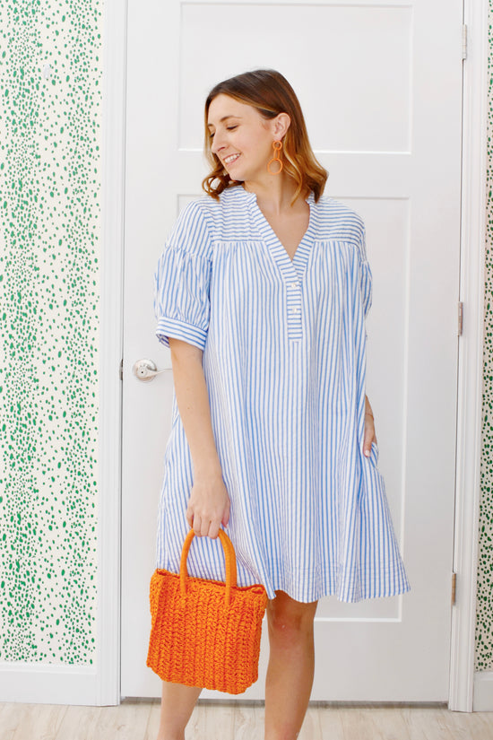 Blue & White Striped Dress