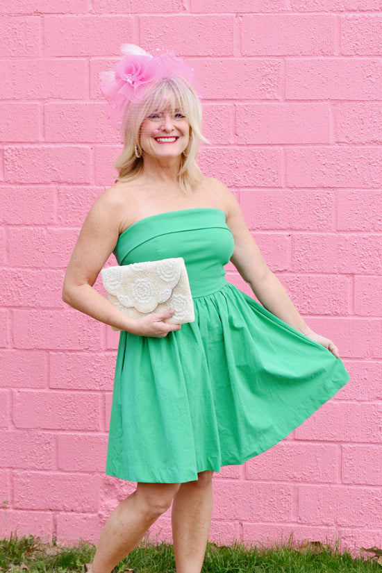 Penelope Green Strapless Dress