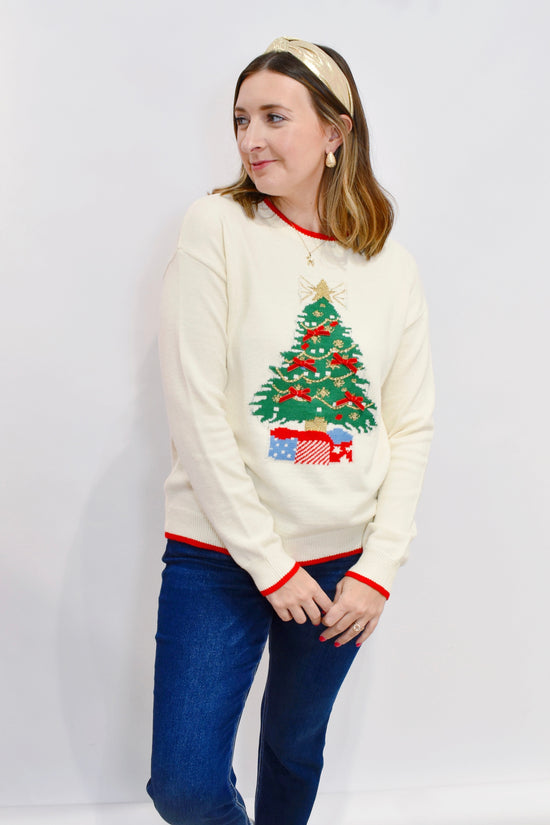 Christmas Tree Bow Sweater