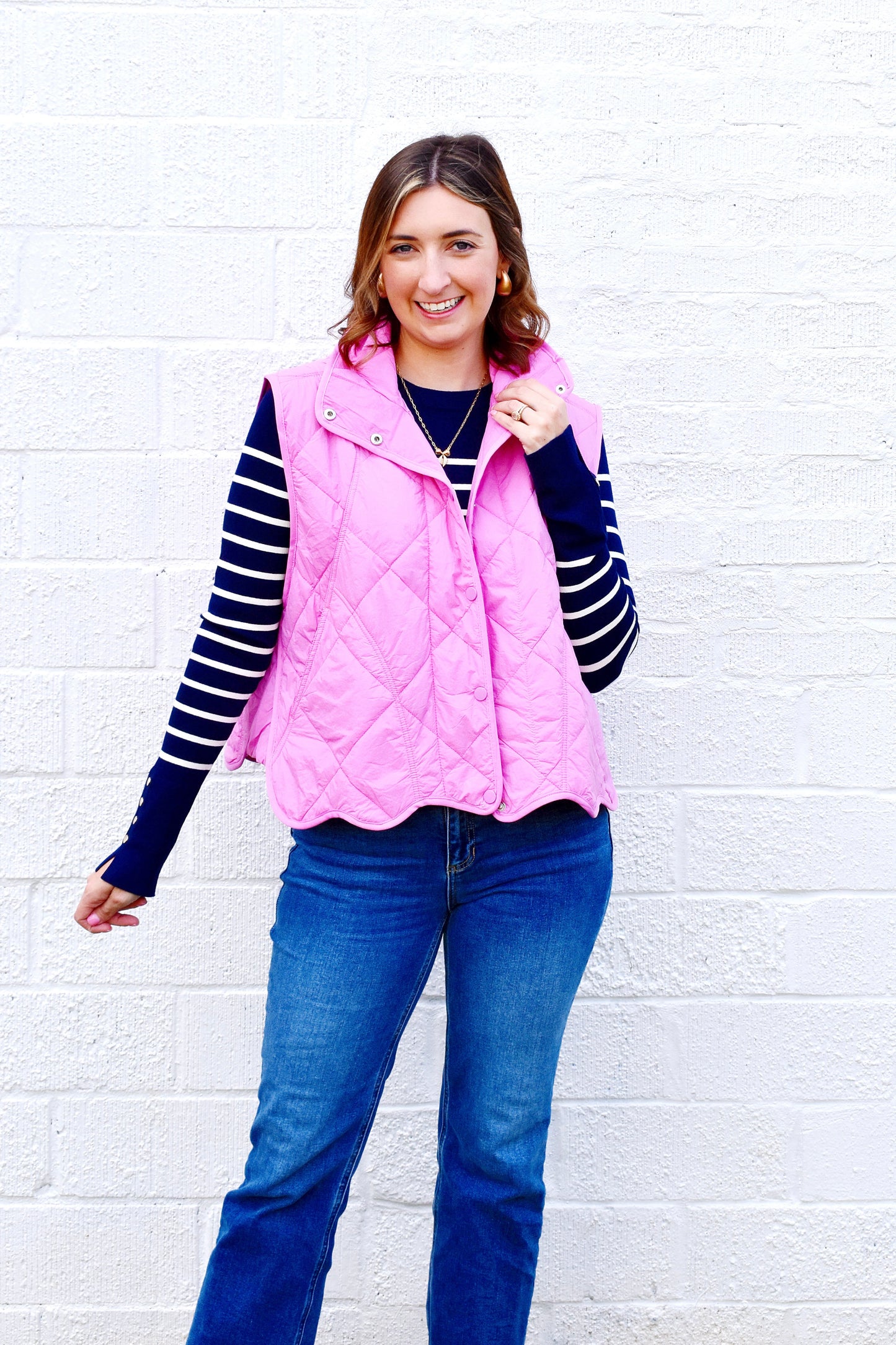 Bubblegum Scallop Vest