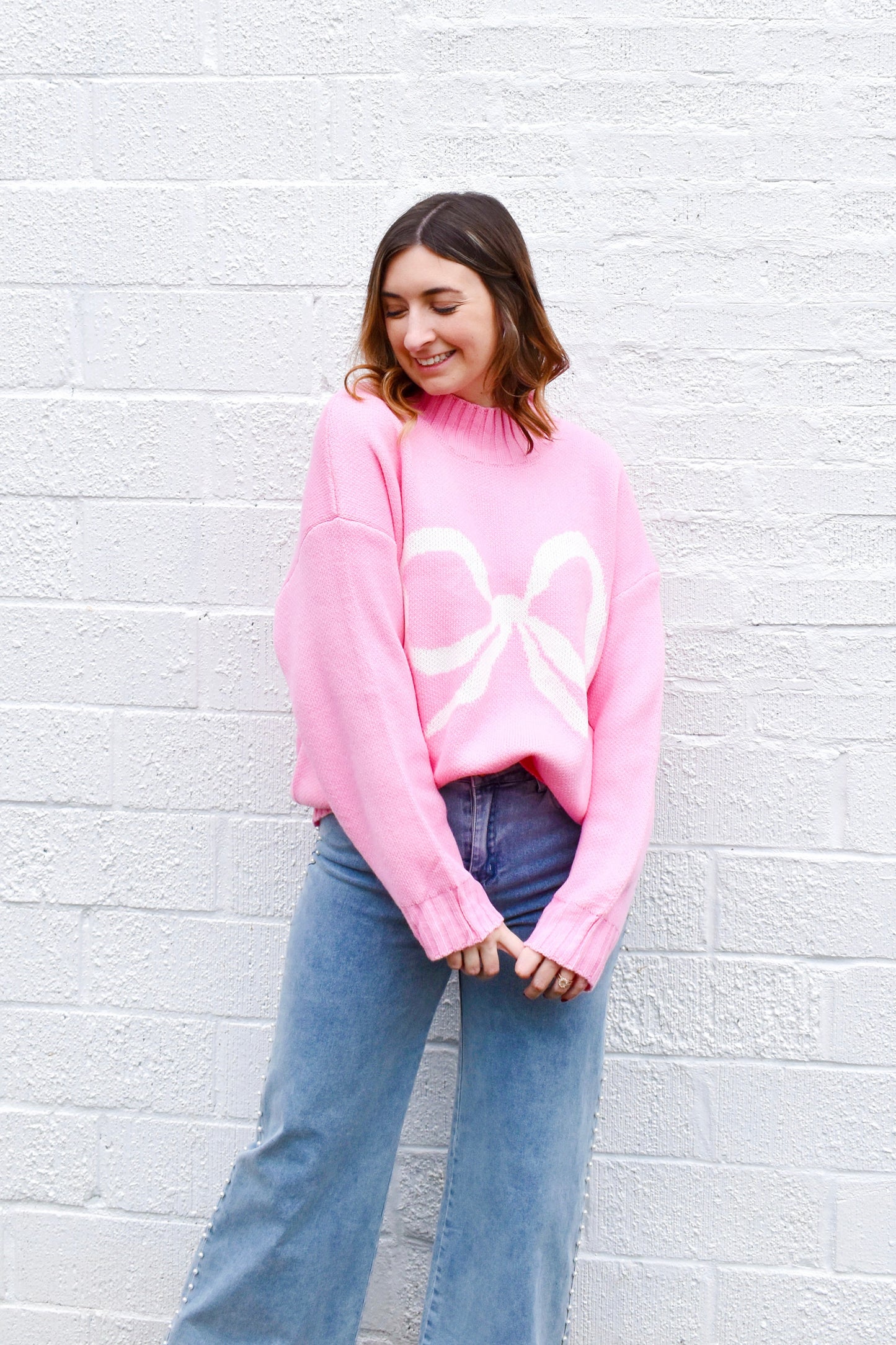 Baby Pink Bow Sweater