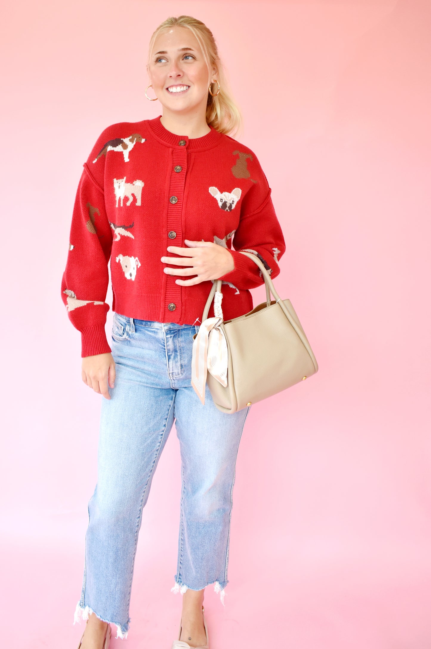 Red Dog Days Cardigan Sweater