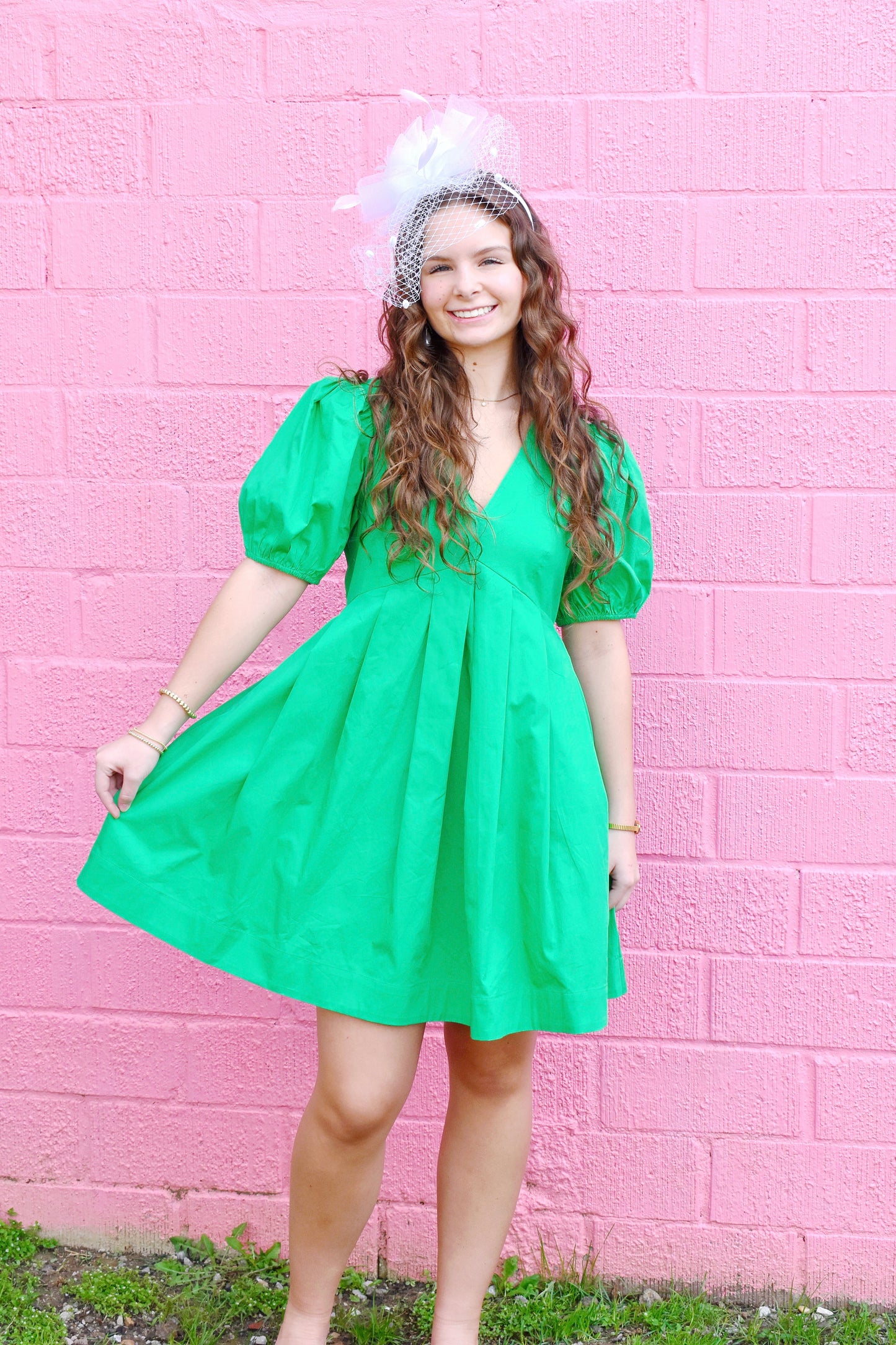 Kelly Green Puff Sleeve Mini Dress Confetti Boutique Kelly Green Puff Sleeve Mini Dress Confetti Boutique