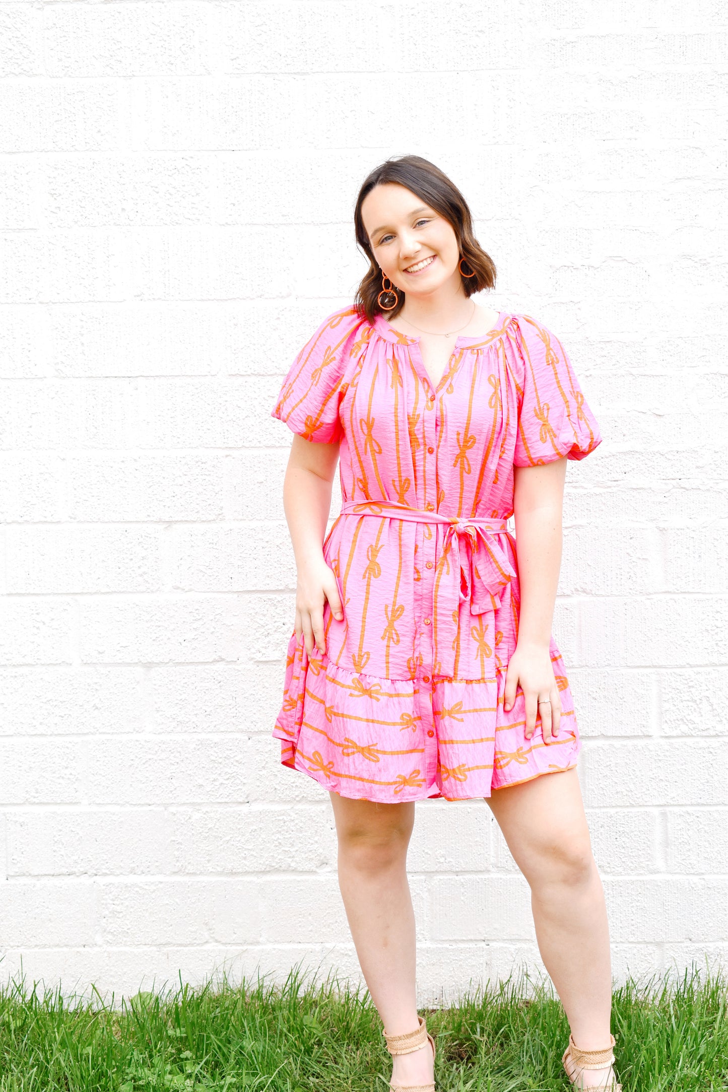 pink bow print dress Girls: The Addison Pink Bow Print Dress, (10/12) - The Mint Julep Boutique