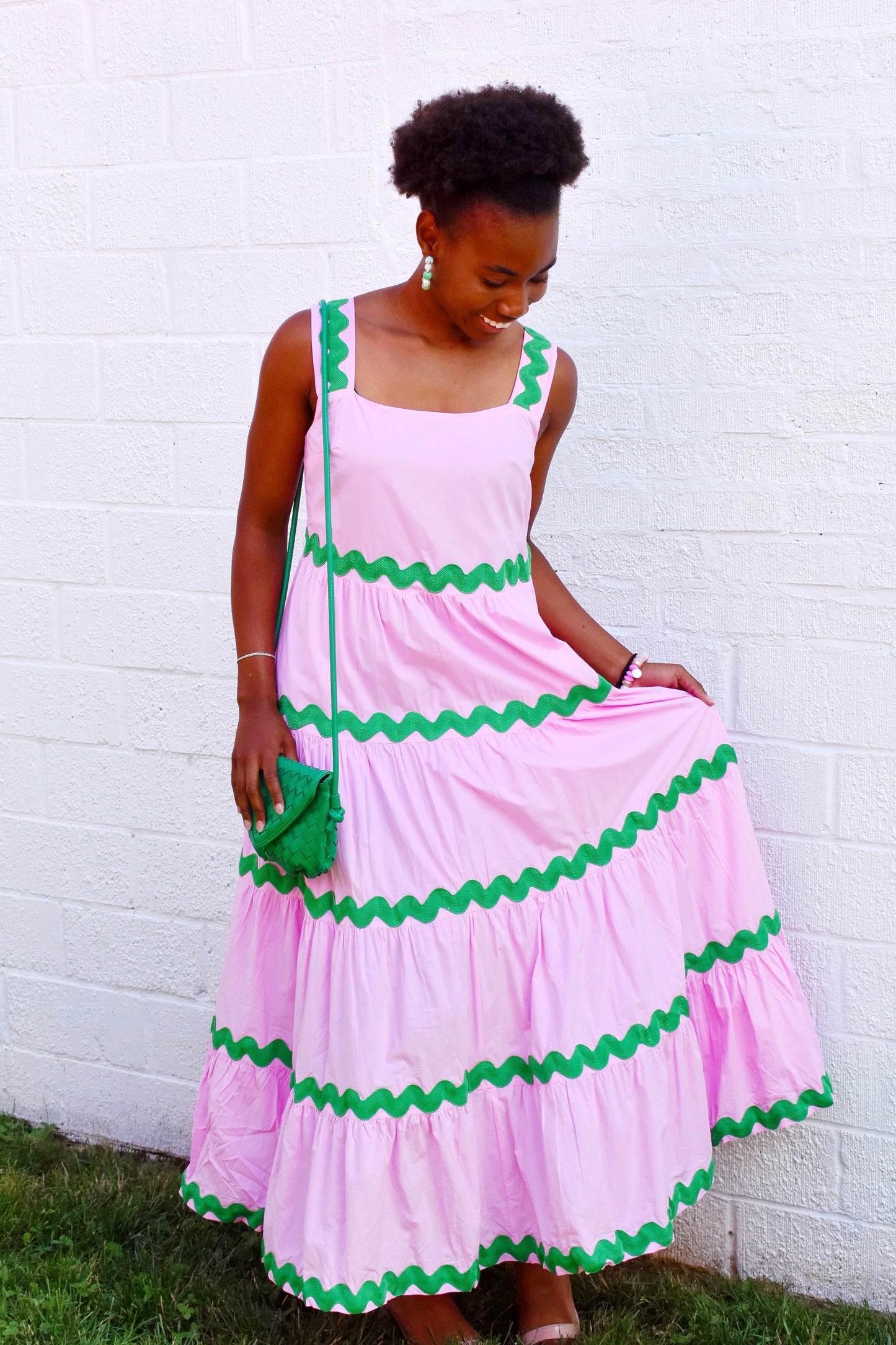 Pink & Green Ric Rac Maxi Dress Confetti Boutique Pink & Green Ric Rac Maxi Dress Confetti Boutique