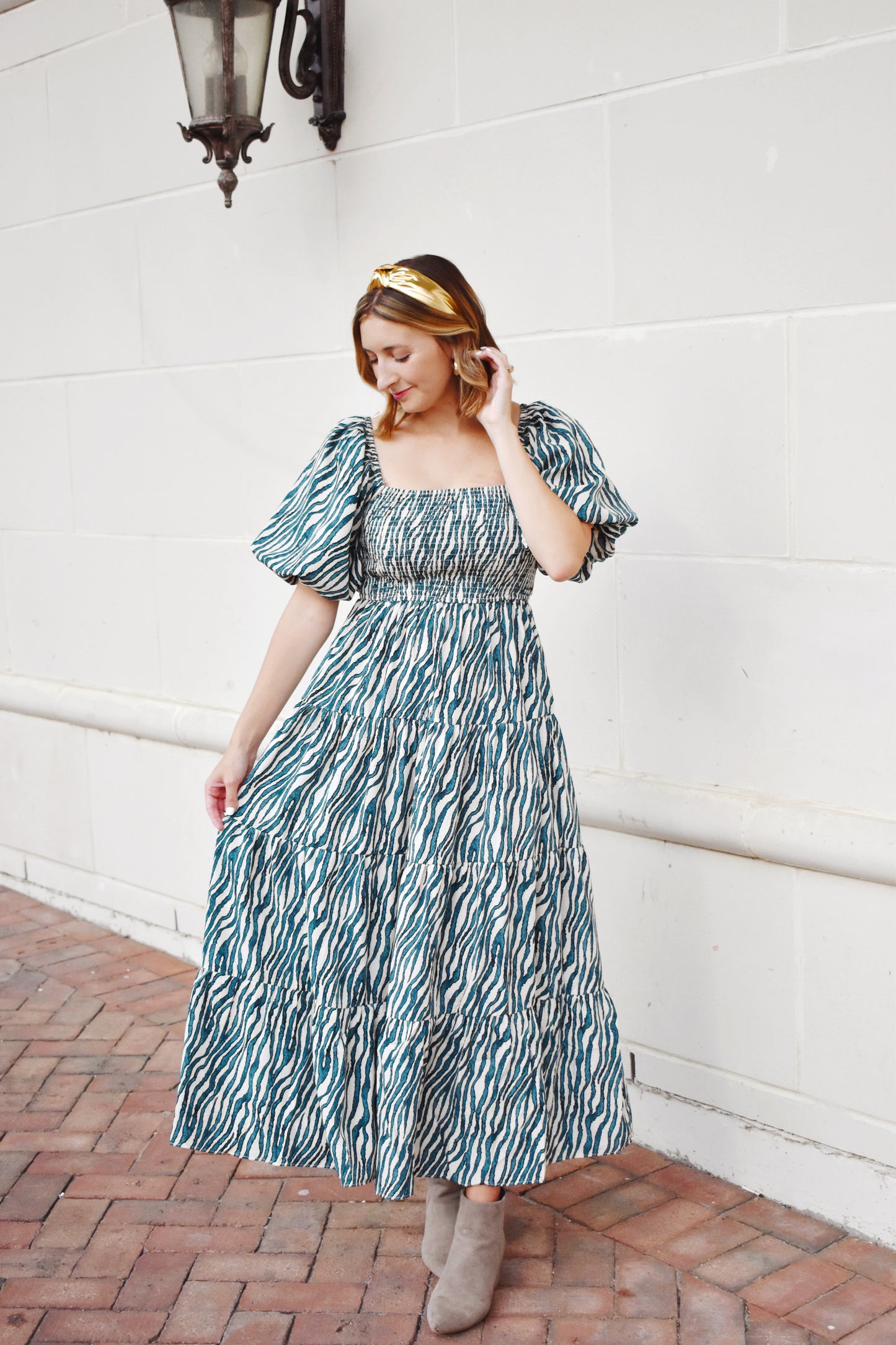 Teal Zebra Print Midi Dress Confetti Boutique Teal Zebra Print Midi Dress Confetti Boutique