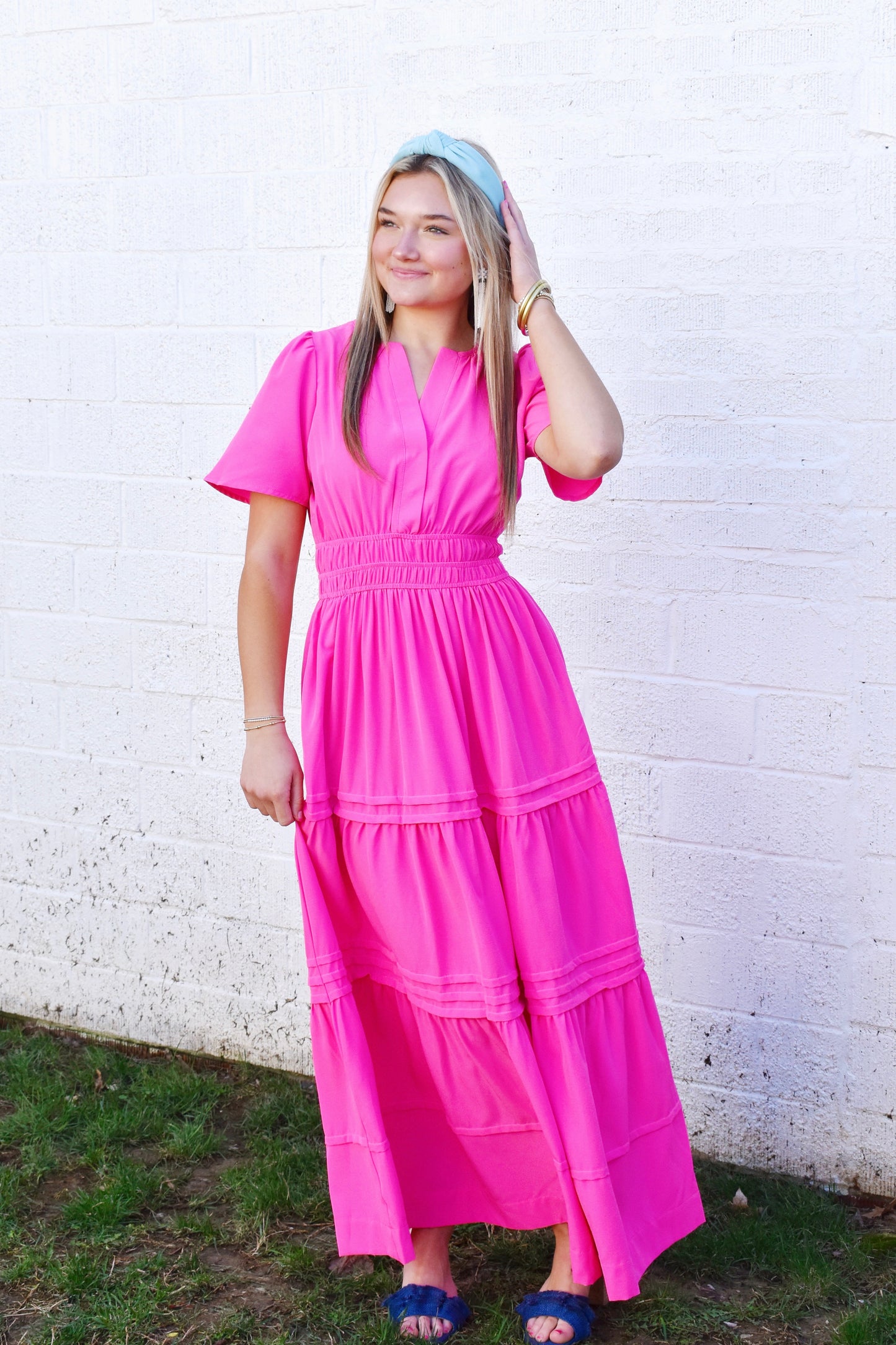 candy pink midi dress Skyler Candy Pink Midi Dress