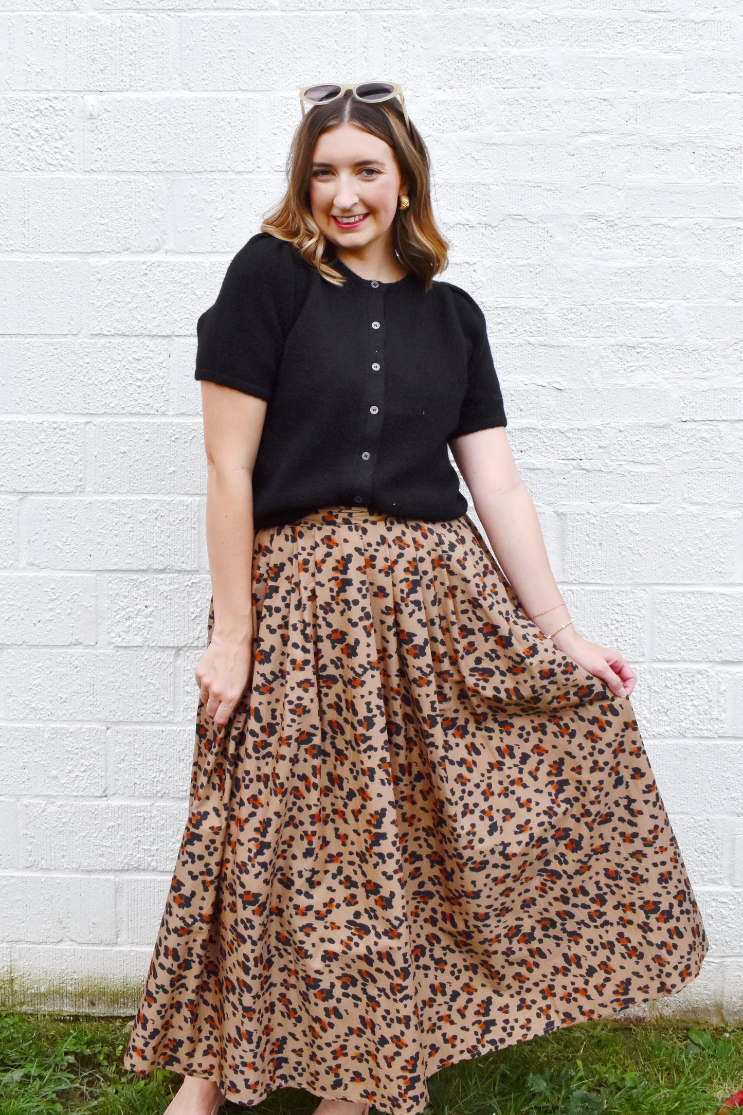 Black Button Down Short Sleeve Cardigan