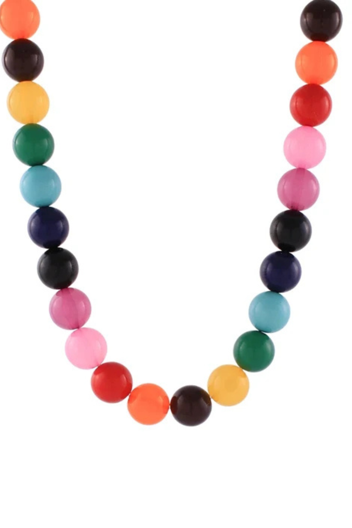 Trendy Colored Ball Bead Necklace